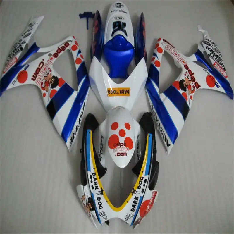 Полный красный в синем и белый желтый Обтекатель Набор для GSXR600 750 K6 06 07 GSXR 600 GSXR750