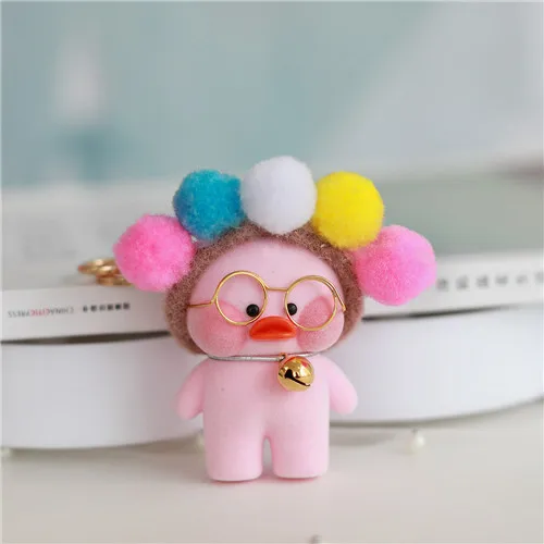 Черный Kawaii LaLafanfan кафе подвеска с форме утки брелок мультфильм милый утка автомобиль Декор животных Куклы Игрушки для девочек подарок на день рождения для детей - Цвет: Черный