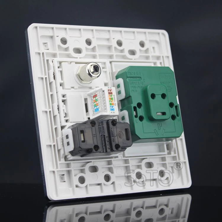 SeTo 120 тип розетка с двумя отверстиями и пятью + Сеть RJ45 Cat5e для ТВ-панели настенная