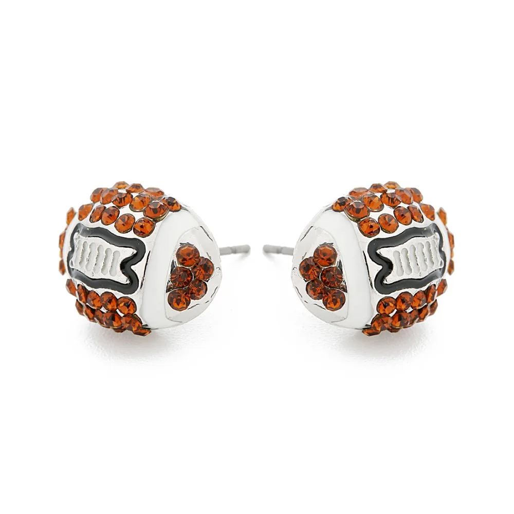 Модные уникальные серьги гвоздики со стразами милые баскетбольные волейбольные