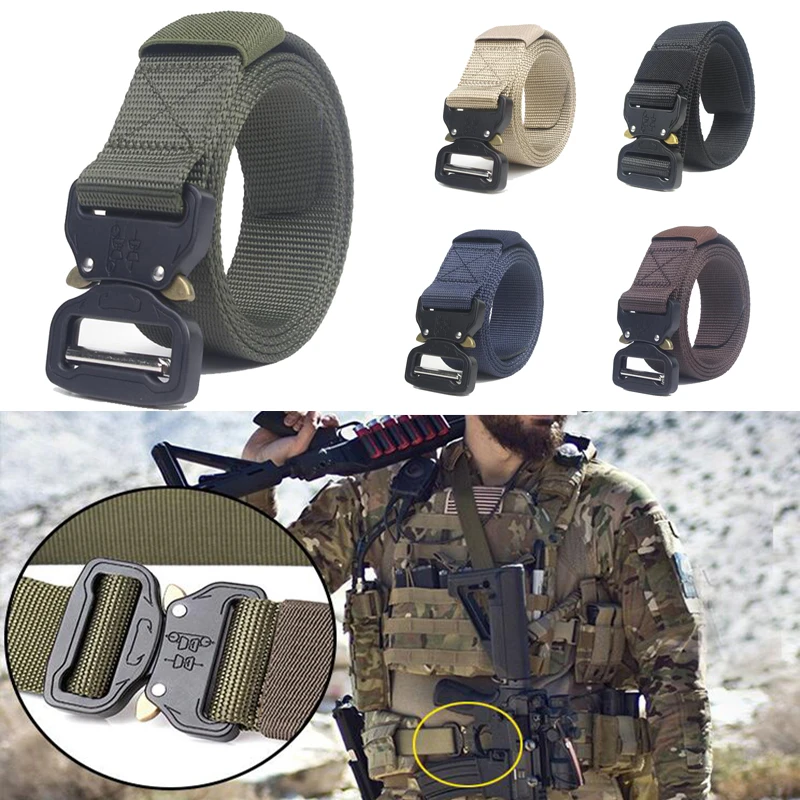 Tactical Belt Heavy Duty Waist Military Nylon Men Army Combat Training Hunting Accessories Strap 125cm | Спорт и развлечения