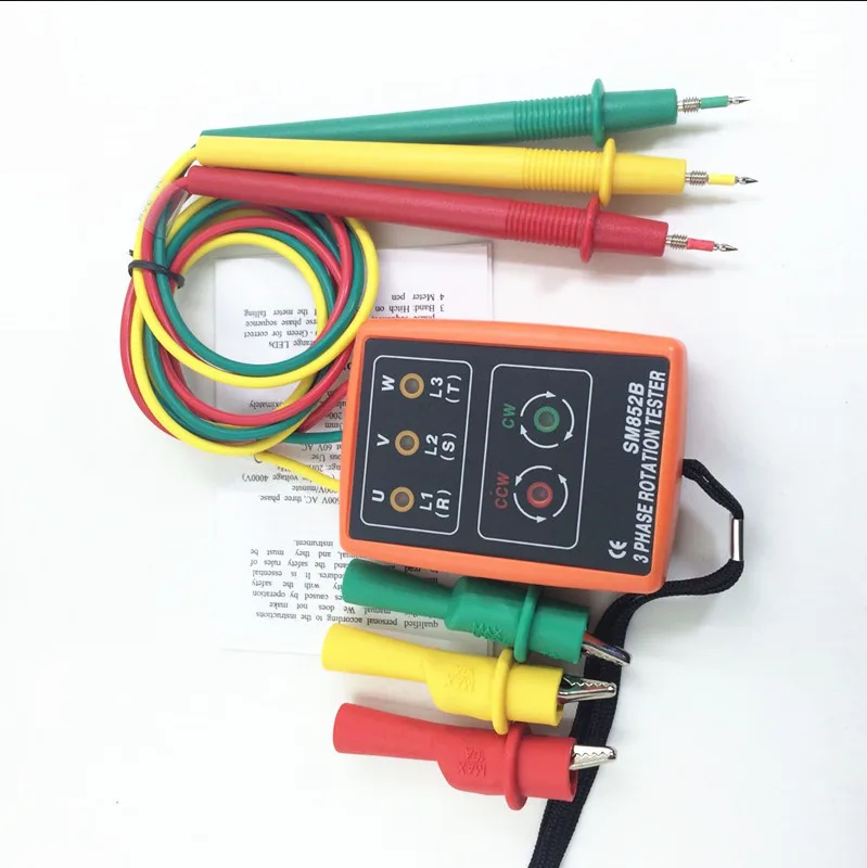 SM852B 3 фазный измеритель последовательности поворотный тестер индикатор