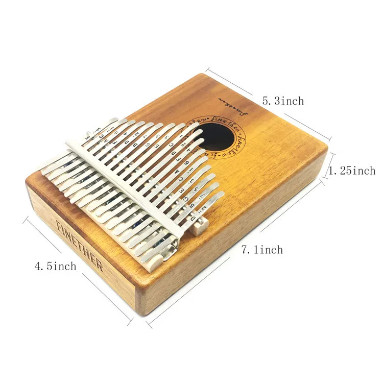 17 ключ палец калимба Mbira Sanza большой пианино карманный размер поддерживающая