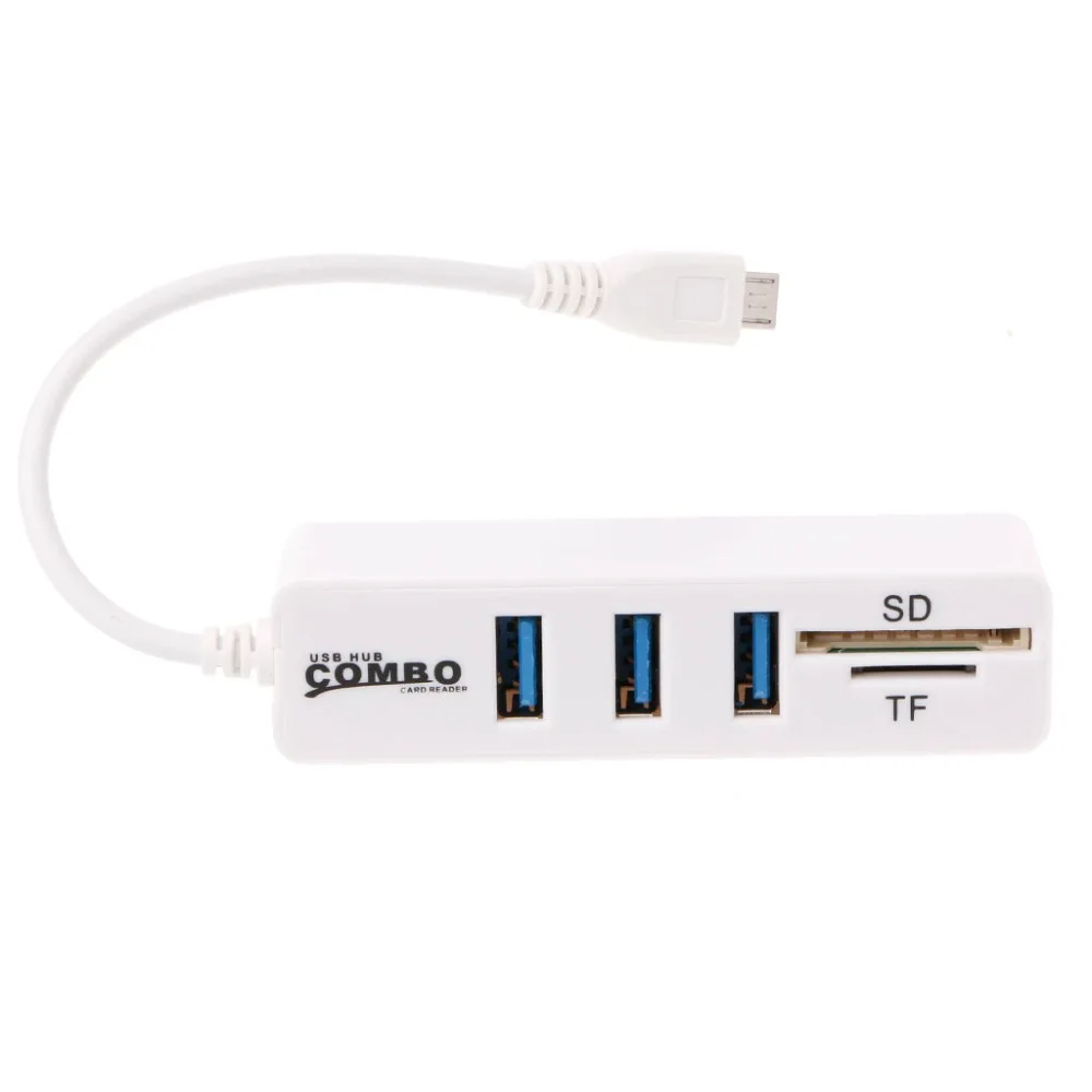Высокое качество 3 порта USB 2 0 концентратор сплиттер комбо микро разъем кабель с OTG