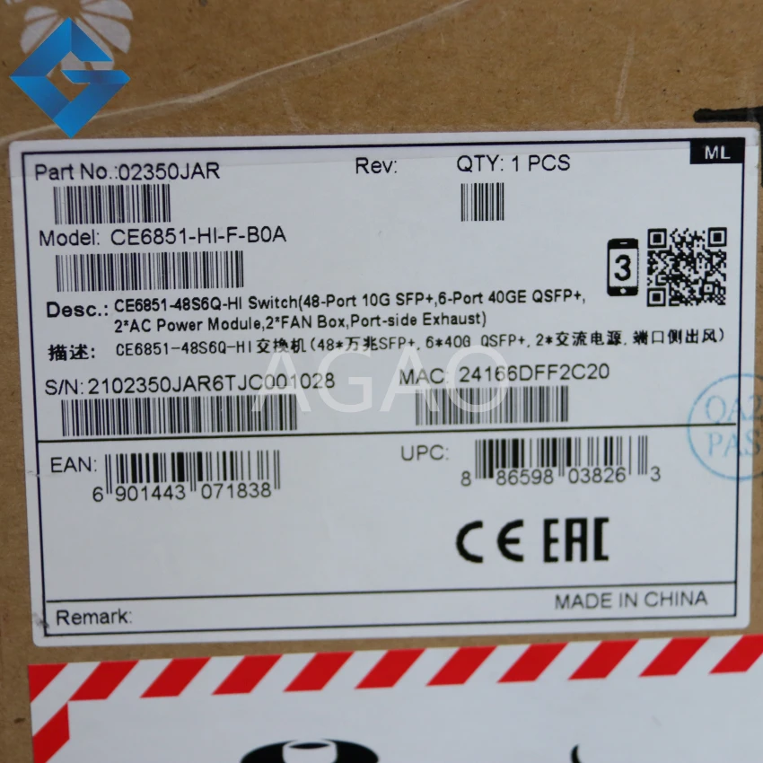 Оригинальный Новый Хуа Вэй CE6851-48S6Q-HI переключатель 48 портов 10G SFP +. 6 40GE QSFP + 2 *
