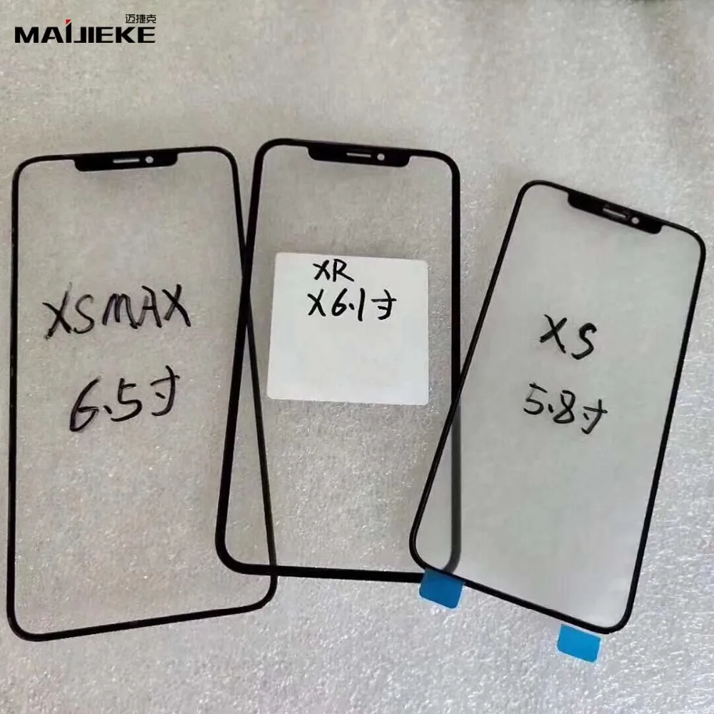 2 шт. MAIJIEKE экран передняя внешняя стеклянная линза с OCA для iphone XS Max XR X дигитайзер