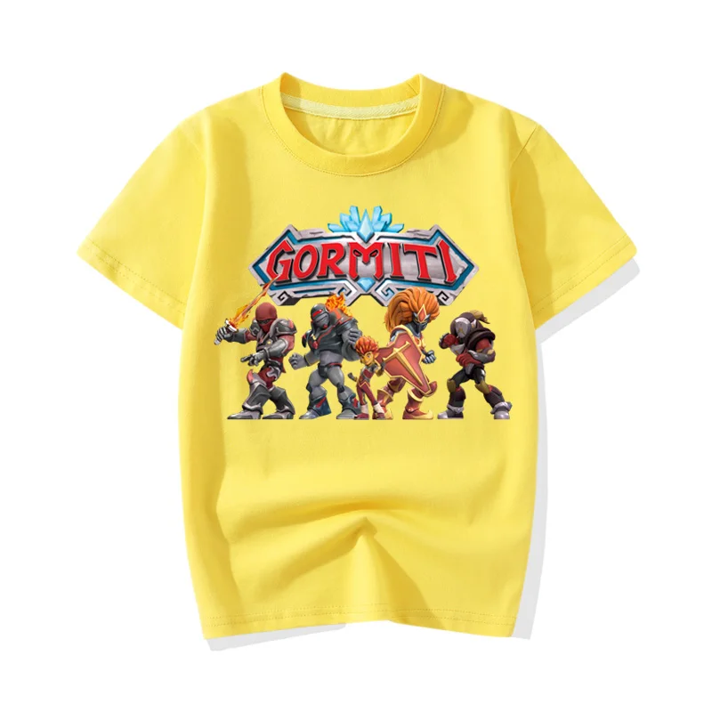 Yellow T-shirt Футболки из хлопка для малышей; От 1 до 13 лет; Детская летняя одежда для мальчиков и девочек; розовые повседневные футболки; топы; JY025 - Цвет: Yellow T-shirt