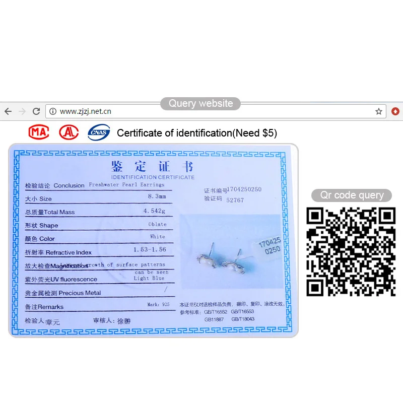 Женские серьги гвоздики из серебра 925 пробы с натуральным пресноводным