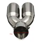 Универсальный автомобильный глушитель с двойным выходом 76 мм, выхлопная труба с двойным выходом, наконечник выхлопной трубы из нержавеющей стали