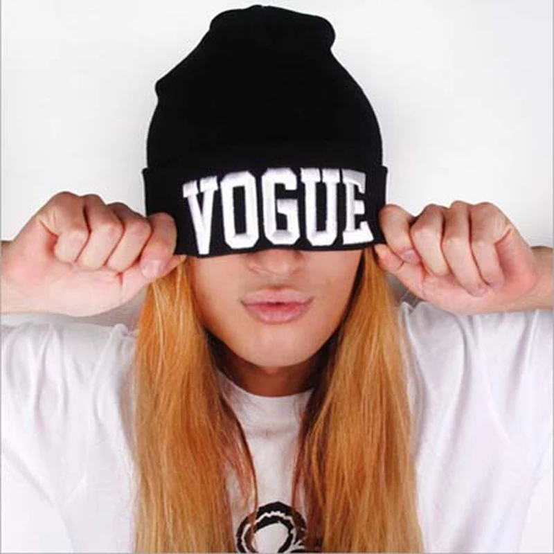 Новинка Лидер продаж письмо Vogue Вышивка Шапки для Для женщин мужчин зимняя