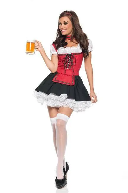Женский праздничный костюм Fraulein Dirndl немецкой Bavarian Beer Girl размер: 1 5 5|Праздничные