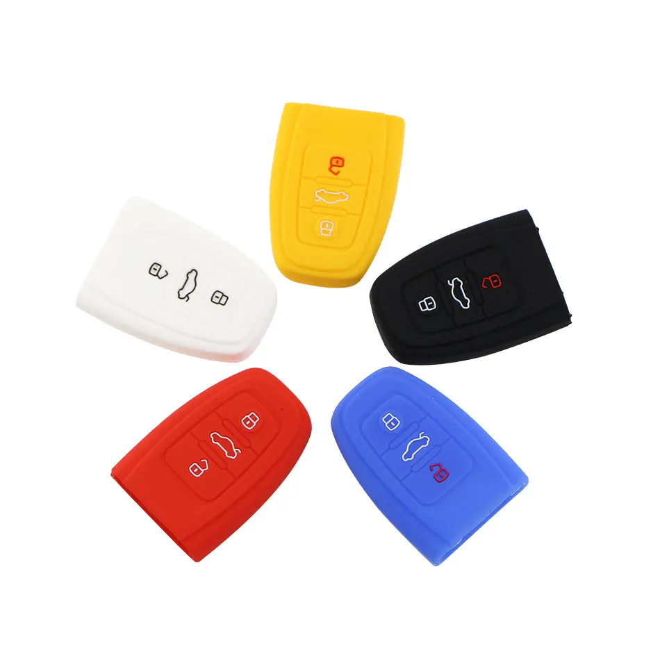 1 шт. силиконовый автомобильный чехол для брелка с ключом защиты Audi A1 A3 A4 A5 A6 A7 A8 Q5 Q7