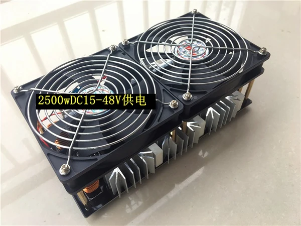 2500W board with fan 3000 ватт Индукционная высокочастотная машина закалки плавления основной платы медной трубки нагрева электромагнитного нагрева DC30-48V - Цвет: 2500W board with fan