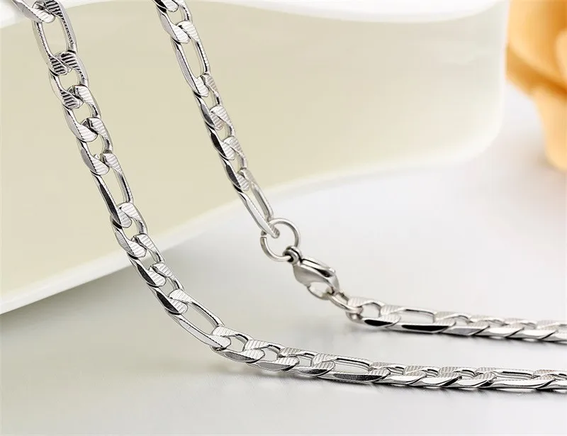 304L Stainless Steel Carve Figaro Chain Long Necklace Men Jewelry Wholesale Link Chain Men Necklace 50cm 60cm 70c Collares Kolye