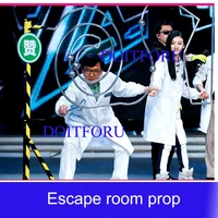 room escape game puzzle cross fire prop keep the metal ring crossing track to unlock anti cheating iron ring slideway
