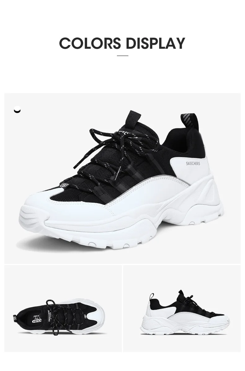 Skechers/Мужская обувь; D'lites; повседневная обувь на платформе; удобные брендовые Роскошные модные теннисные кроссовки; Masculino Adulto; 999120-BKW