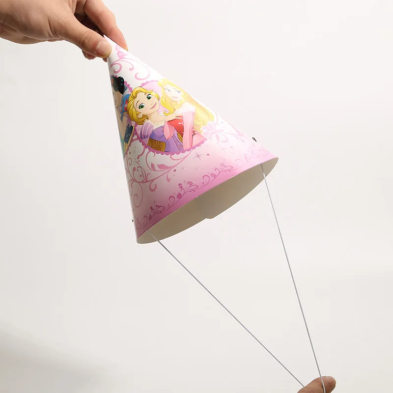 Hat 6pcs Мультяшные вечерние принадлежности Принцесса Тема вечерние столовые приборы набор «С Днем Рождения» вечерние украшения для детского дня рождения - Цвет: Hat 6pcs