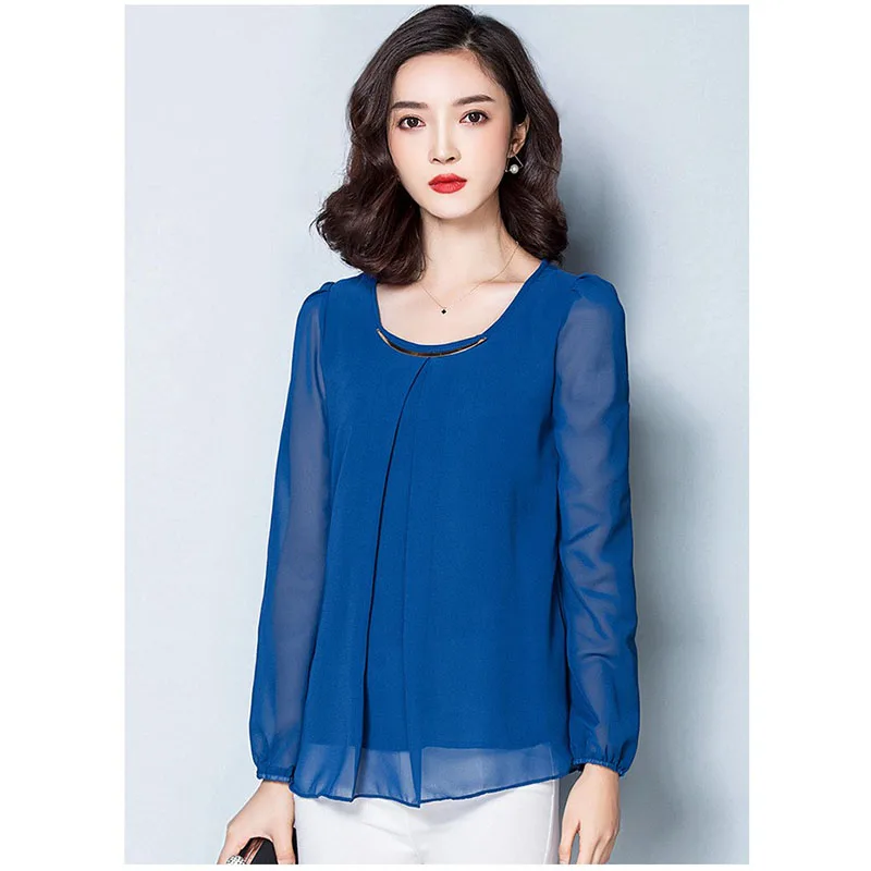 Blusa/Женские топы с длинными рукавами и рисунком манга longa модная шифоновая блузка