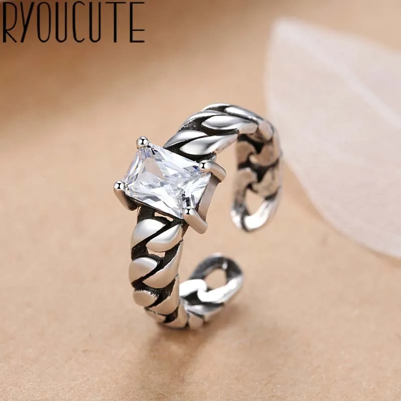 Женские регулируемые кольца в стиле панк серебрициркониевый античный перстень