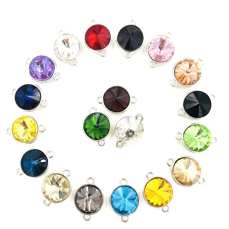 Новинка 12 мм круглая подвеска стразы из сплава с двойным отверстием водяное