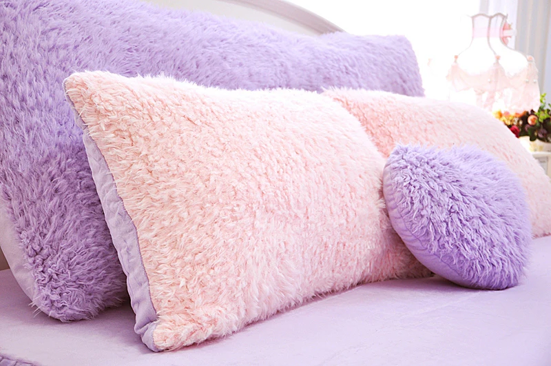 Комплект постельного белья из теплой флисовой ткани фиолетового белого розового