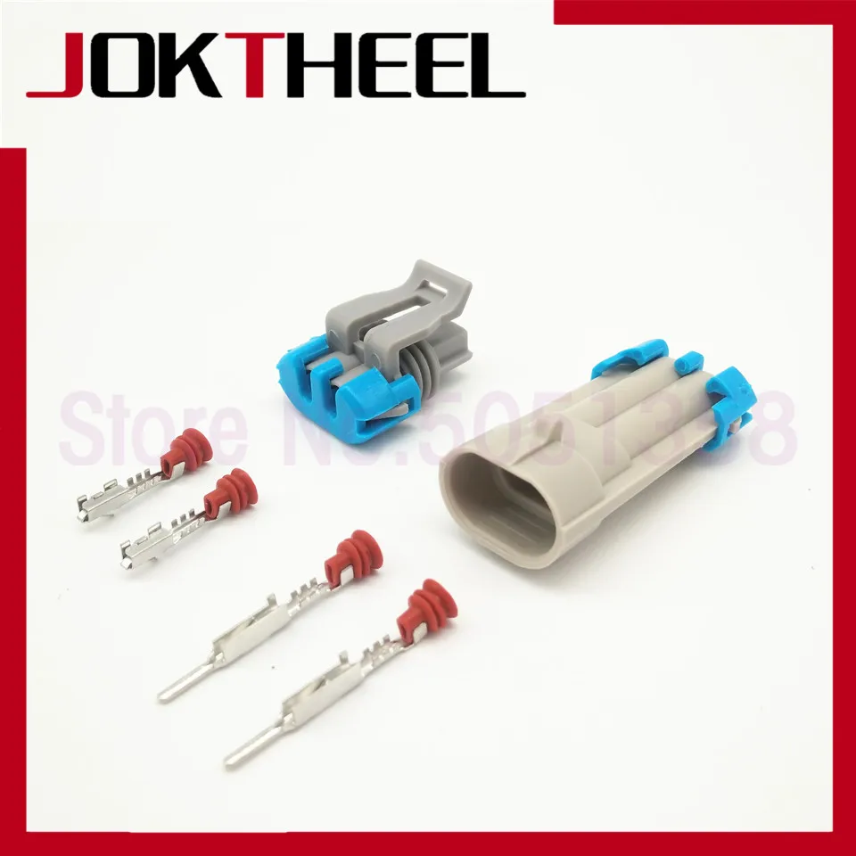 Комплект из 1 20 комплектов Delphi 2 pin way серый PA66 Штекерный и гнездовой Электрический