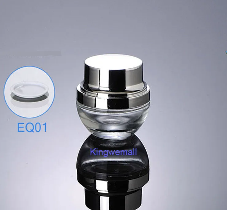 

300pcs/lot Newest 20g 20ml High Grade Glass Cream Jar Clear with silver Color For Cosmetic Packaging EQ01