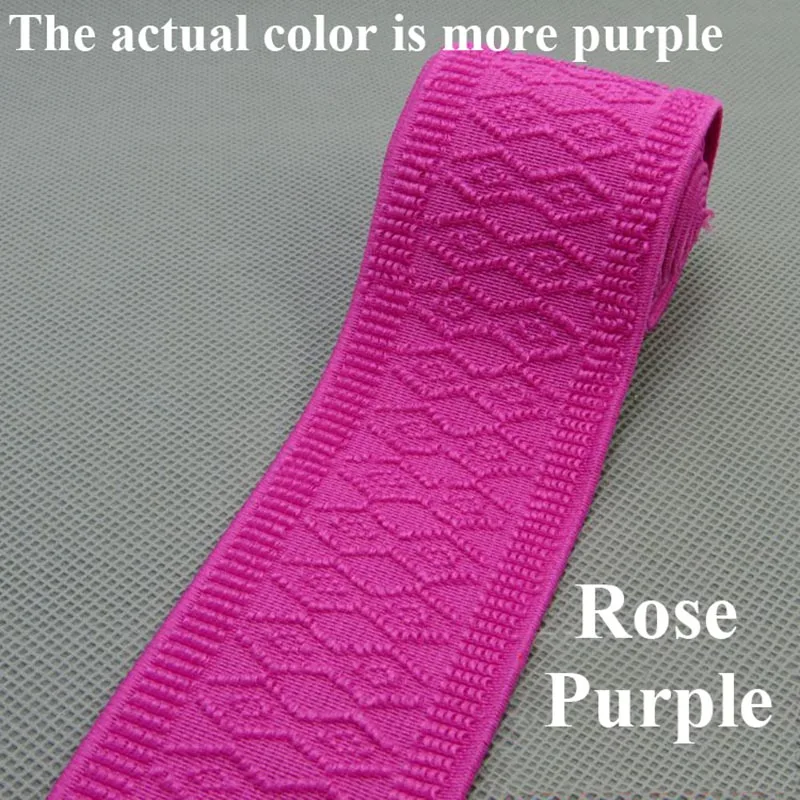 rose purple Meetee 4 метра 50 мм ширина резинки красочный узор DIY ремесла швейное платье с поясом брюки ручной работы аксессуары AP584 - Цвет: rose purple