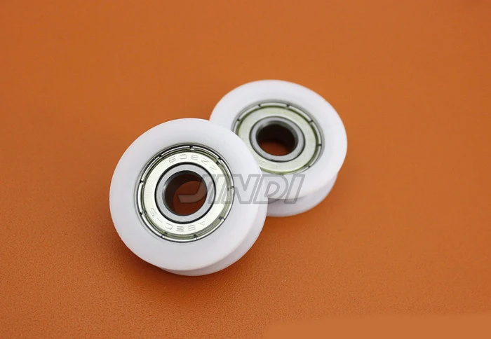 

5 pcs 8*30*10mm Round Groove Nylon Pulley Wheels Roller U Groove pulley Ball Bearing embedded bearing 608ZZ