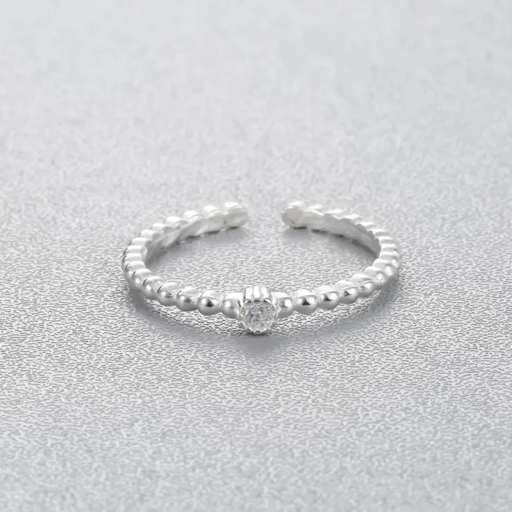 Chandler Bead Stackable Rhinestone Ring Modern Jewelry Gift For Her Simple Design Geometry Samll Crystal Unisex Rings Women | Украшения и