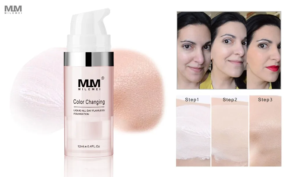 Pro 12 мл Цвет изменение Жидкая основа для макияжа менять на вашу кожу тон просто