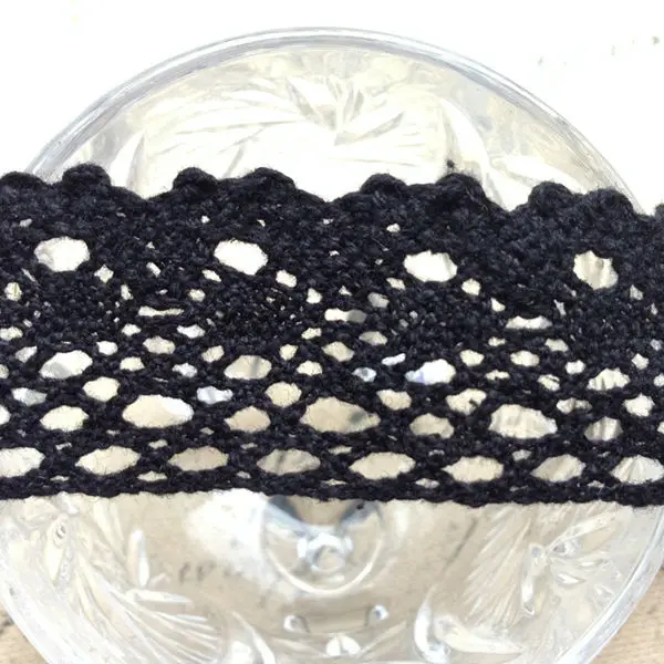 

2,8 см, 20 ярдов, 100% хлопок, черный цвет, кружевной, двусторонний цветочный ремень, ювелирные изделия и аксессуары для одежды