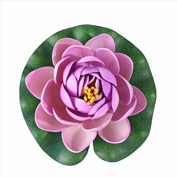 purple 11cm CHENCHENG 1 шт. искусственный Лотос водяная Лилия плавающий цветок Пруд Танк растение орнамент домашний сад украшение пруда - Цвет: purple 11cm
