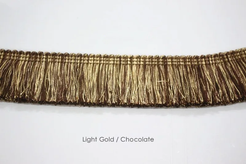 Light Gold Chocolate 2 цвета, бахрома, темный шоколад, бежевый светильник, золотой Обрезной диван, подушка для сиденья, сделай сам, декоративные аксессуары для дома, интерьера, 5 м/лот - Цвет: Light Gold Chocolate