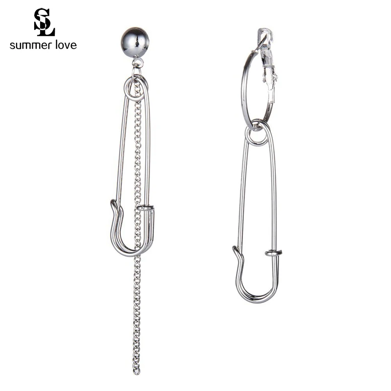 2020 новые модные асимметричные серьги кисточки с булавкой и цепочкой корейские