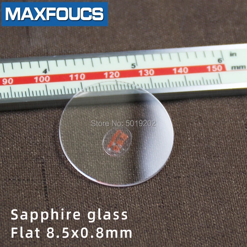 8.5x0.8mm Плоские толстые 0,8-1,0 мм часы с сапфировым стеклом части против царапин Круглое прозрачное Хрустальное стекло для ремонта часов Диаметр 6-10,5 мм - Цвет: 8.5x0.8mm