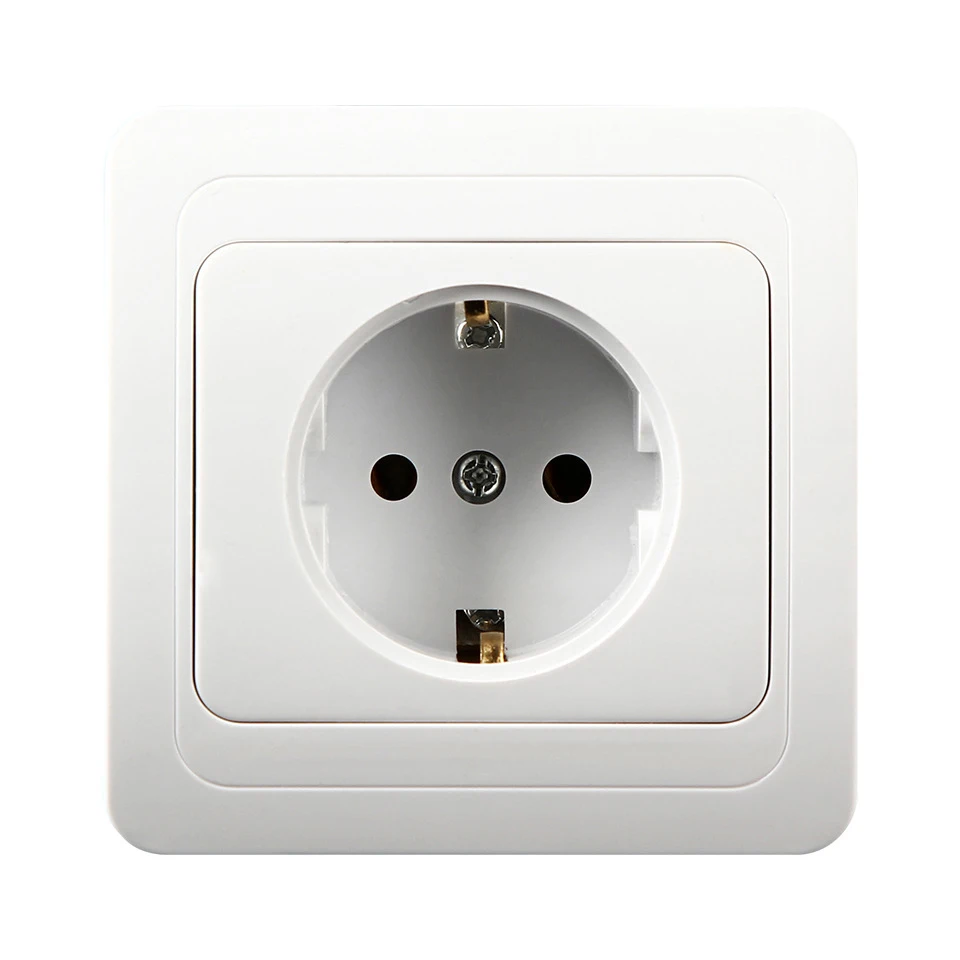 eu socket ЕС стандартный Электрический настенный зарядное устройство адаптер для зарядки стены немецкий штекер розетка розетки, белый, 16А, Заземленный, PC Панель - Тип: eu socket