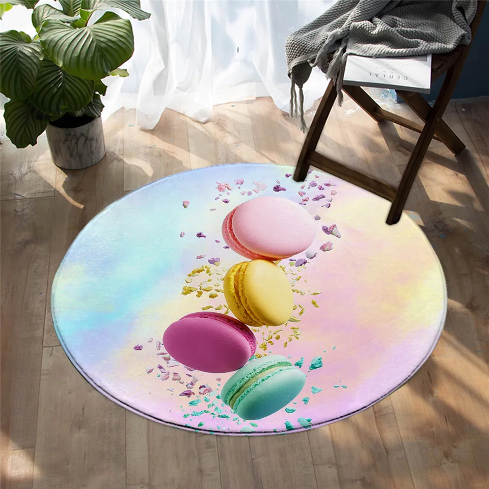 Постельный выпуск круглый ковер Макарон с 3D принтом коврики для гостиной
