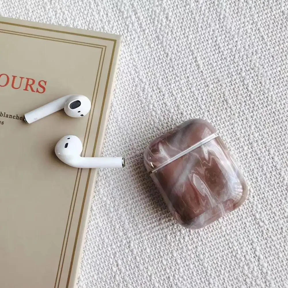 Милые фрукты серии мрамор Bluetooth беспроводные наушники крышка для AirPods защитный жесткий чехол для Apple Airpods гарнитура сумка любовь