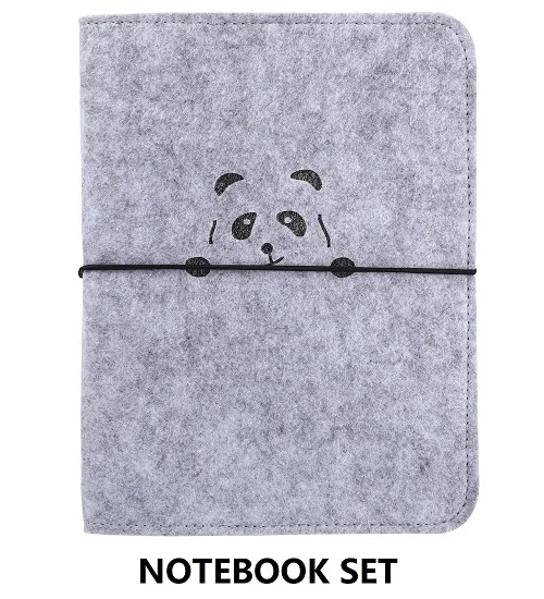 Grey Notebook Harphia A5 A6 A7 шерстяная фетровая панда планировщик вкладыш блокнот многоразовый спиральный связующий Дневник путешествия журнал самодизайнерский бинт - Цвет: Grey Notebook