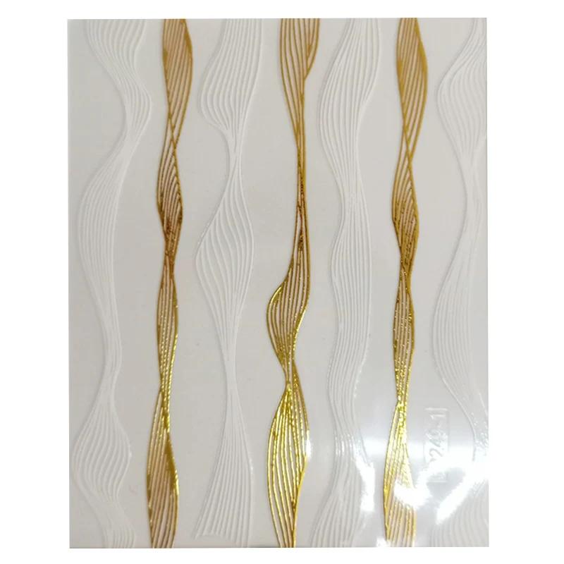 3d Golden-white 3D стикер для ногтей, металлические многоразмерные линии, узор в полоску, декоративная наклейка, s наклейки, маникюрный гель, инструмент для ногтей, 3D Фольга для ногтей - Цвет: 3d Golden-white