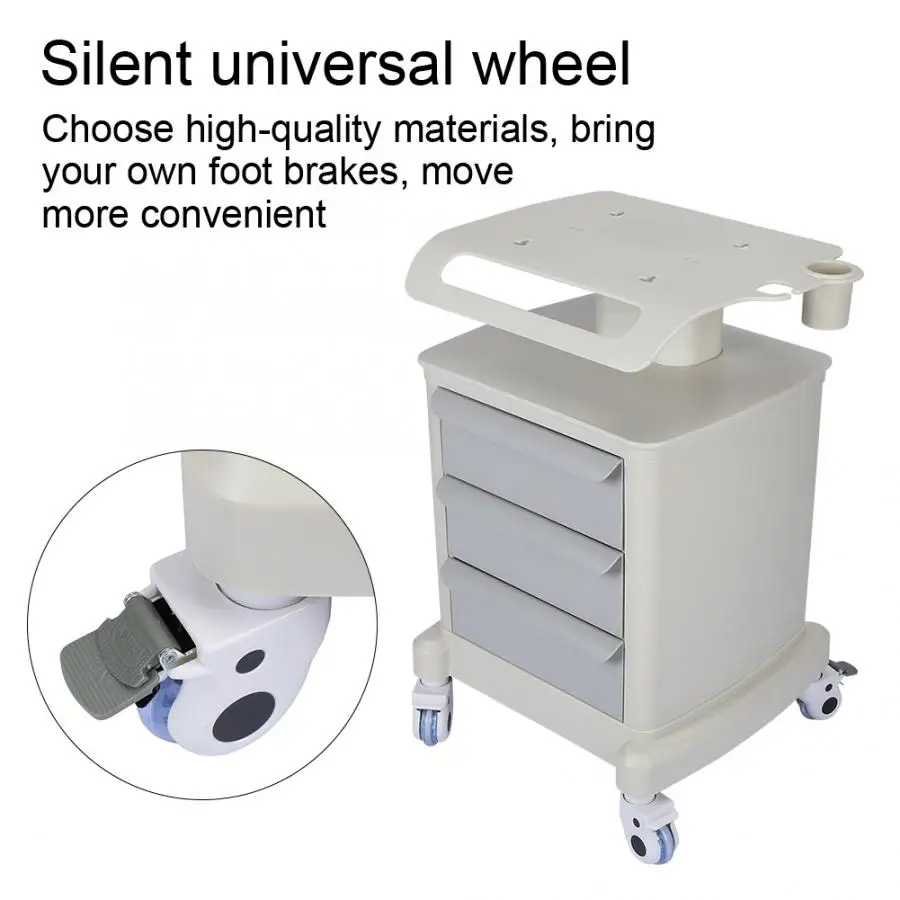 Профессиональная 3 ярусная тележка для спа салона универсальная полка хранения