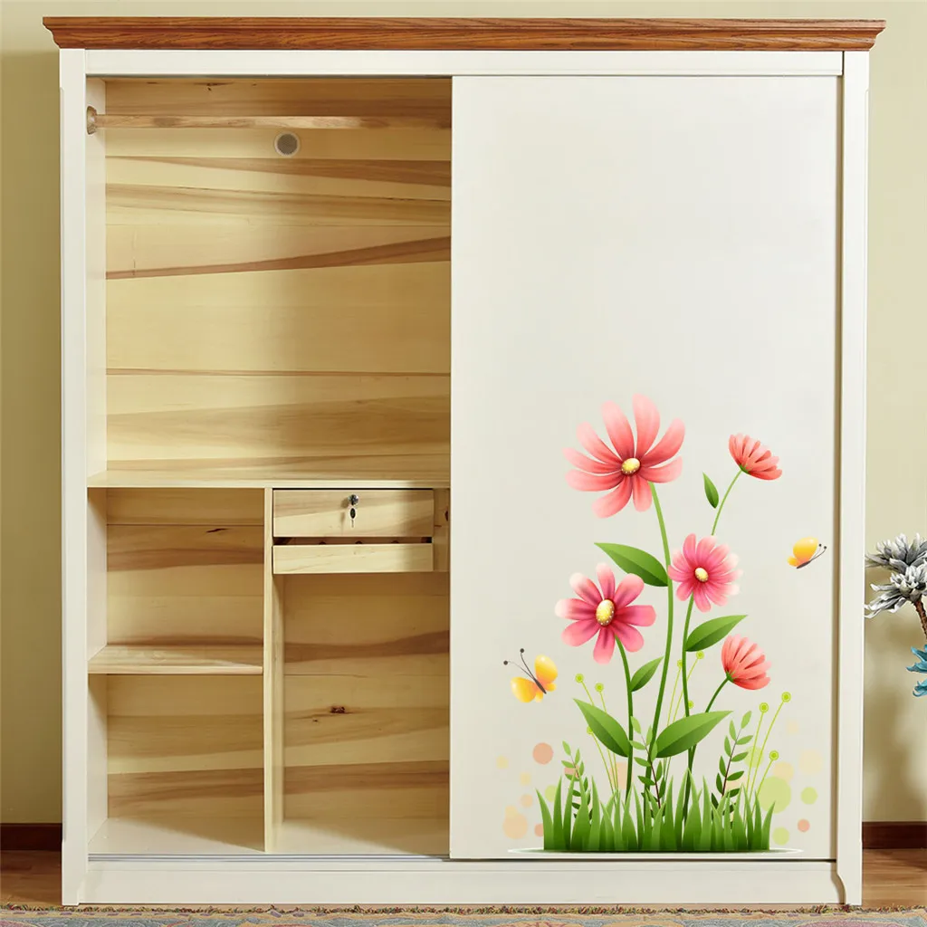 DIY настенные наклейки цветочный горшок бабочка домашний декор в горшке кухня