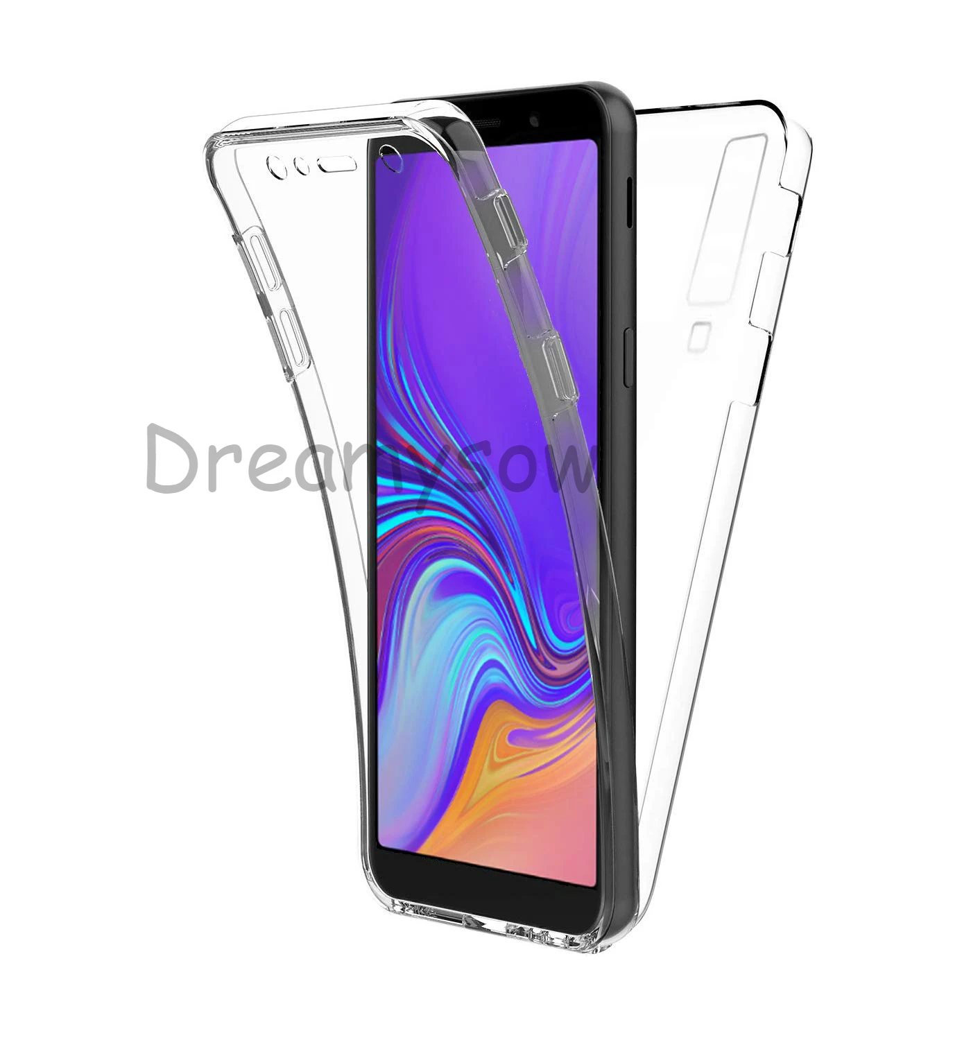360 градусов полный корпус мягкий прозрачный чехол для телефона samsung Galaxy A50 A30 M10 A7 A6