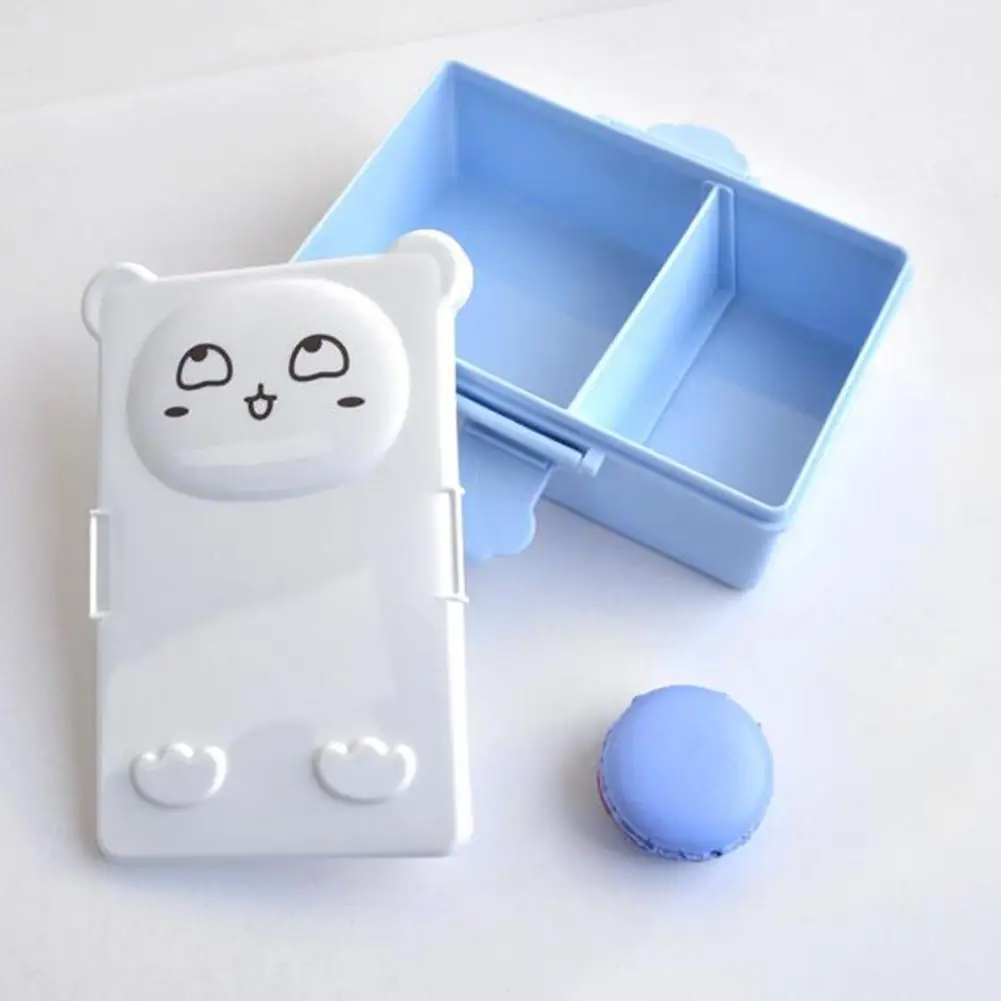 Портативный милый мультфильм кошка структура перегородки Ланч бокс контейнер
