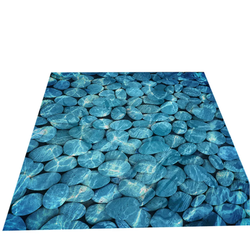 Creative Blue Ocean Stone Floor Sticker Bathroom Home decor room Decoration art wall sticker on the New year | Дом и сад