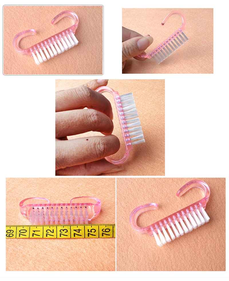 Пластиковая щетка для маникюра и педикюра с пылью ногтей 50 шт./лот инструменты