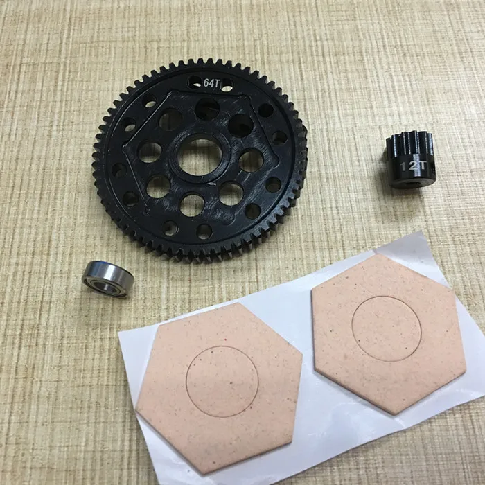 Kyx rc машинная стальная шестерня 64T спиральная Шестерня 12T моторная для осевого 90048