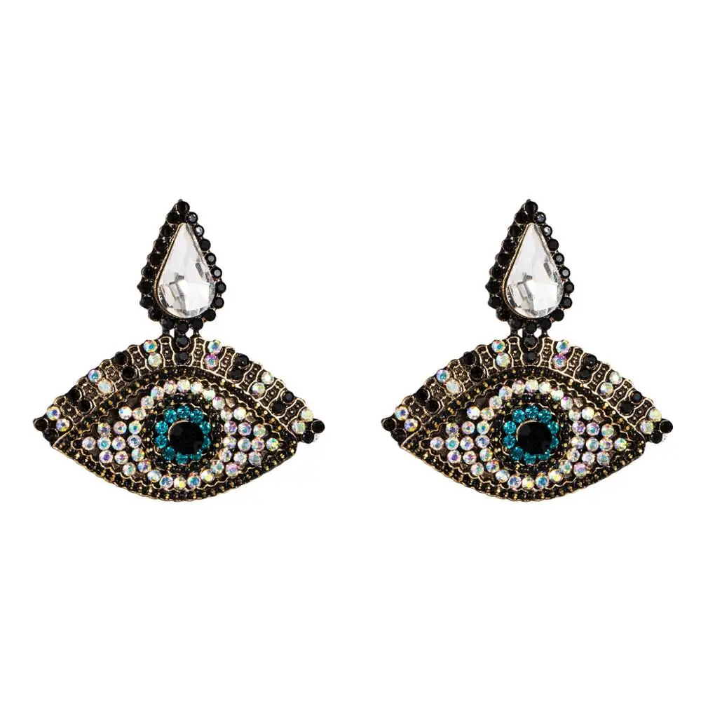 Массивные Подвески Стразы с глазами из смолы висячие серьги для женщин модные