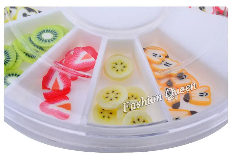 Сделай Сам дизайн ногтей колесо украшения фрукты ломтики 3d Полимерная глина